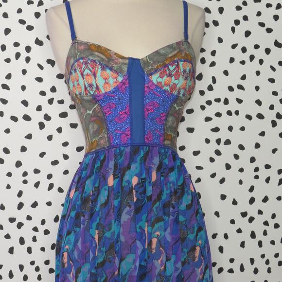 Maaji Longchamp Legacy Mixed Media Caged Back Mesh Maxi Dress - Picture 4 of 10